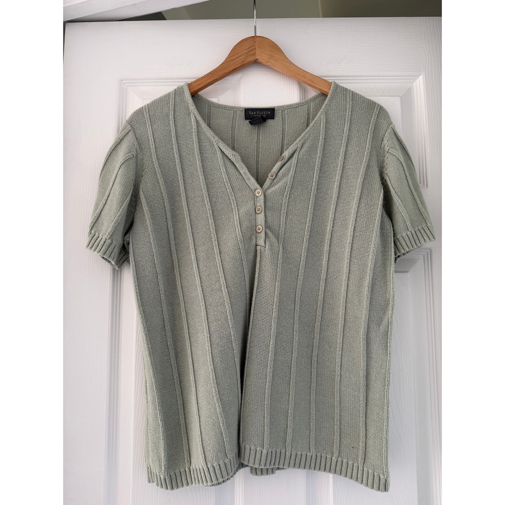 Vintage Knit Short Sleeve Cottagecore Sweater Blouse - Picture 1 of 3